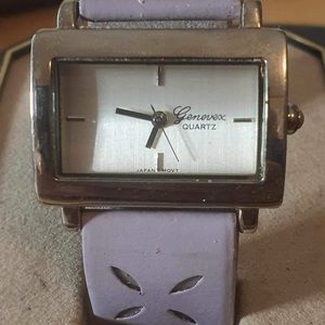 🦋10/$20🦋 Geneva Silver/Lavender Leather Women's Watch